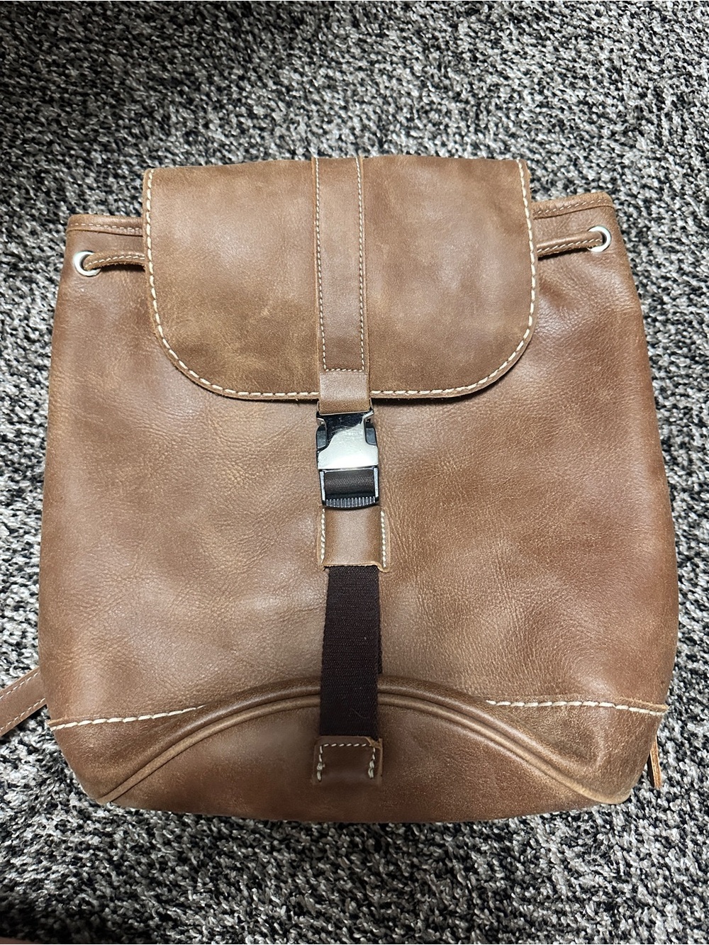 Roots Brown Leather Backpack